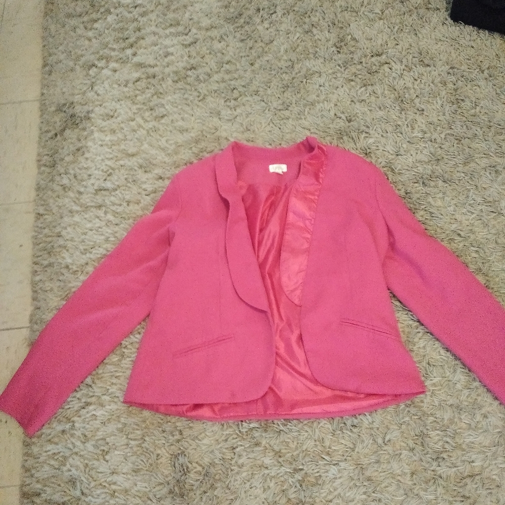 A pink blazer